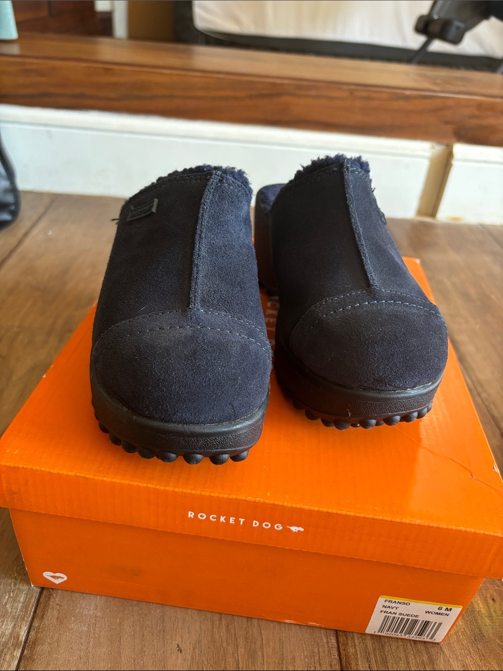 Rocket Dog Navy Suede Plush-Lined Slip-On Loafers